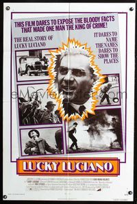 2r577 LUCKY LUCIANO style A one-sheet poster '74 Gian Maria Volonte, Rod Steiger, mafia thriller!
