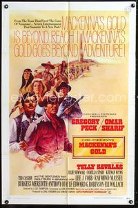 2r580 MacKENNA'S GOLD one-sheet poster '69 Gregory Peck, Omar Sharif, Telly Savalas, Julie Newmar
