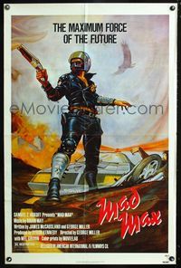 2r581 MAD MAX one-sheet poster '80 cool art of Mel Gibson, George Miller Australian sci-fi classic!