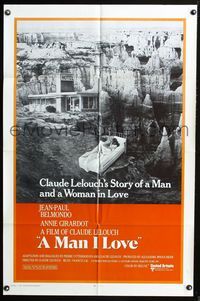 2r586 MAN I LOVE int'l one-sheet movie poster '70 Jean-Paul Belmondo, Claude Lelouch, Farrah Fawcett