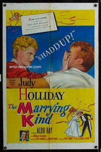 2r601 MARRYING KIND one-sheet movie poster '52 Judy Holliday tells Aldo Ray to shaddup!