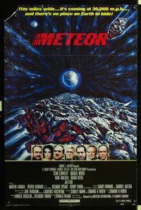 2r608 METEOR one-sheet movie poster '79 Sean Connery, Natalie Wood, cool artwork by T. Beaurais!