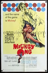 2r610 MICKEY ONE one-sheet poster '65 Warren Beatty, Hurd Hatfield, the name of the game is Mickey!