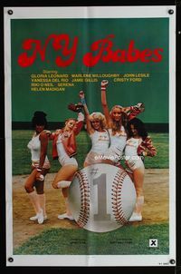 2r629 N.Y. BABES one-sheet movie poster '79 sexiest X-rated female New York baseball players ever!