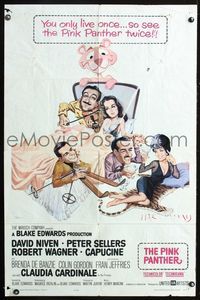 2r679 PINK PANTHER one-sheet poster '64 wacky art of Peter Sellers & David Niven by Jack Rickard!