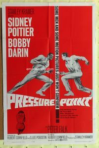 2r691 PRESSURE POINT one-sheet movie poster '62 Sidney Poitier squares off against Bobby Darin!