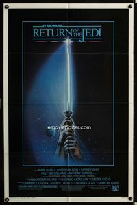 2r718 RETURN OF THE JEDI lightsaber style 1sh '83 George Lucas classic, Mark Hamill, Harrison Ford