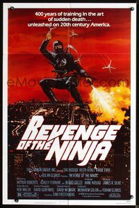 2r724 REVENGE OF THE NINJA one-sheet movie poster '83 martial arts, wild ninja over city artwork!