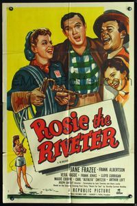 2r752 ROSIE THE RIVETER style A one-sheet movie poster R51 art of Jane Frazee as Rosie in uniform!