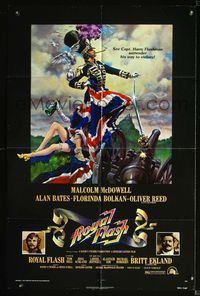 2r753 ROYAL FLASH one-sheet movie poster '75 great art of Malcolm McDowell, Alan Bates