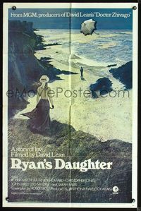 2r756 RYAN'S DAUGHTER one-sheet movie poster '70 David Lean, Sarah Miles, Lesset romantic beach art!