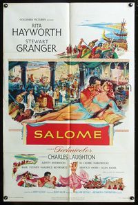 2r759 SALOME one-sheet movie poster '53 artwork of sexy reclining Rita Hayworth & Stewart Granger!