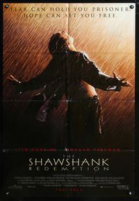 2r781 SHAWSHANK REDEMPTION advance 1sheet '94 Tim Robbins, Morgan Freeman, written by Stephen King!