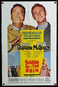 2r812 SOLDIER IN THE RAIN one-sheet movie poster '64 misfit soldiers Steve McQueen & Jackie Gleason!