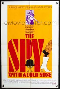 2r822 SPY WITH A COLD NOSE one-sheet movie poster '67 spy spoof!