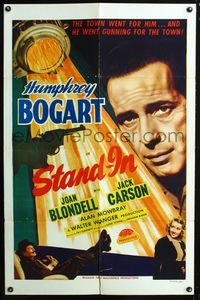 2r824 STAND-IN one-sheet poster R48 cool image of Humphrey Bogart, Joan Blondell & Jack Carson!