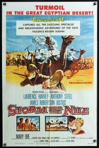 2r833 STORM OVER THE NILE style A 1sheet '56 Laurence Harvey, turmoil in the great Egyptian desert!