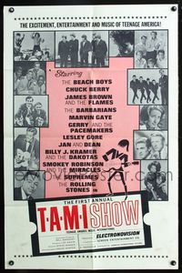 2r850 TAMI SHOW one-sheet '65 The Supremes, Rolling Stones, Beach Boys, Chuck Berry, James Brown!