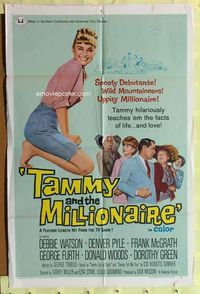 2r853 TAMMY & THE MILLIONAIRE one-sheet movie poster '67 Debbie Watson, from the TV show!