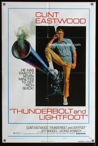 2r888 THUNDERBOLT & LIGHTFOOT style C one-sheet poster '74 artwork of Clint Eastwood with HUGE gun!