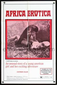 2s008 AFRICA EROTICA one-sheet movie poster '70 R-rated, bizzare monkey sex!