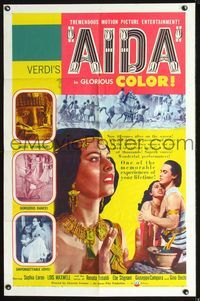 2s010 AIDA style B one-sheet movie poster '54 sexy Sophia Loren in Verdi's Italian opera!
