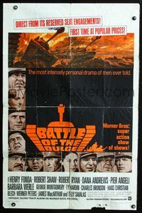 2s024 BATTLE OF THE BULGE one-sheet poster '66 Henry Fonda, Robert Shaw, cool Thurston tank art!