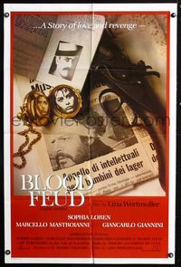 2s034 BLOOD FEUD one-sheet movie poster '80 Sophia Loren, Marcello Mastroianni, Lina Wertmuller