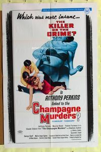 2s050 CHAMPAGNE MURDERS one-sheet movie poster '67 Le Scandale, Anthony Perkins, Claude Chabrol