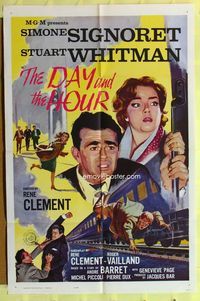 2s054 DAY & THE HOUR 1sheet '63 Le Jour et L'Heure, Simone Signoret, Stuart Whitman, Genevieve Page