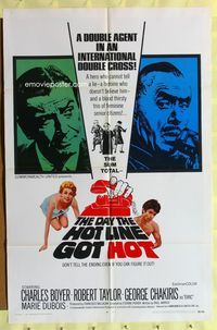 2s055 DAY THE HOT LINE GOT HOT one-sheet '68 Le Rouble a deux faces, Charles Boyer, Robert Taylor