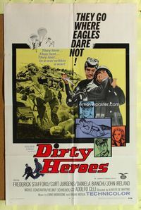 2s063 DIRTY HEROES one-sheet poster '69 Dalle Ardenne all'inferno, Frederick Stafford, Curd Jurgens