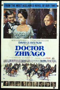 2s066 DOCTOR ZHIVAGO style B one-sheet '65 Omar Sharif, Julie Christie, David Lean English epic!