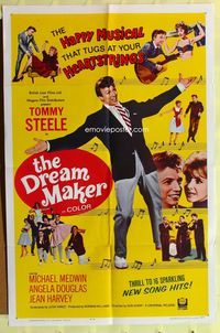 2s070 DREAM MAKER one-sheet poster '64 Tommy Steele, Michael Medwin, Don Sharp, English musical!