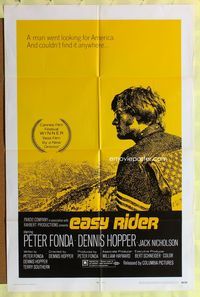 2s073 EASY RIDER one-sheet movie poster '69 Peter Fonda, Dennis Hopper, motorcycle biker classic!