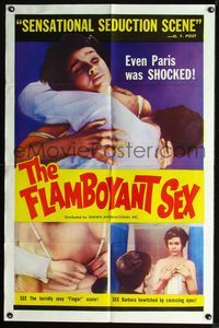 2s093 FLAMBOYANT SEX one-sheet '62 see the torridly sexy finger scene, even Paris was shocked!