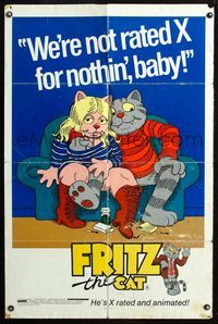 2s100 FRITZ THE CAT one-sheet movie poster '72 Ralph Bakshi sex cartoon, he's x-rated and animated!