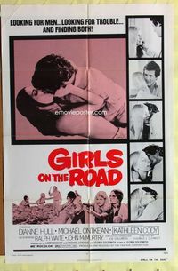 2s120 GIRLS ON THE ROAD one-sheet movie poster '73 looking for men & trouble, and finding both!