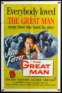 2s133 GREAT MAN style A one-sheet movie poster '57 cool art of smoking Jose Ferrer, Julie London