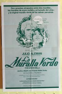 2s140 GREEN WALL Spanish/U.S. one-sheet '72 La Muralla Verde, Armando Robles Godoy, Peruvian romance!