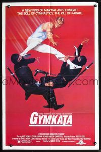 2s151 GYMKATA one-sheet movie poster '85 martial arts, ridiculous gymnast vs. ninjas artwork!
