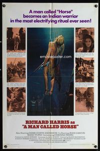 2s245 MAN CALLED HORSE one-sheet movie poster '70 Richard Harris & Sioux Native American Indians!