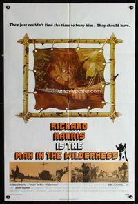 2s247 MAN IN THE WILDERNESS one-sheet movie poster '71 Richard Harris is The Man in the Wilderness!