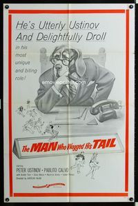 2s254 MAN WHO WAGGED HIS TAIL one-sheet poster '57 Un Angelo e scesco a Brooklyn, Peter Ustinov