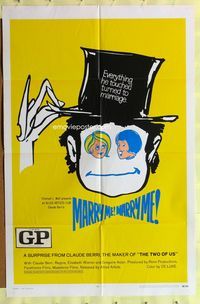 2s268 MARRY ME! MARRY ME! one-sheet movie poster '69 Mazel Tov ou le marriage, Claude Berri, Regine