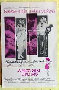 2s324 NICE GIRL LIKE ME one-sheet movie poster '69 Barbara Ferris, Harry Andrews, Gladys Cooper