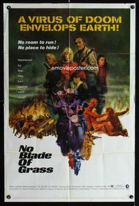 2s332 NO BLADE OF GRASS 1sheet '71 creeping terror drifted towards them stamping out civilization!