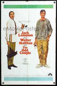 2s343 ODD COUPLE one-sheet '68 art of best friends Walter Matthau & Jack Lemmon by Robert McGinnis!