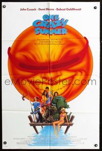 2s352 ONE CRAZY SUMMER one-sheet '86 John Cusack, Demi Moore, Curtis Armstrong, Bobcat Goldthwait