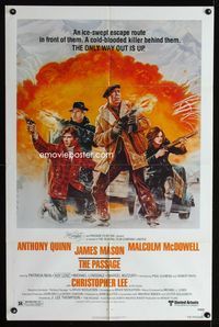 2s372 PASSAGE one-sheet poster '79 cool action art of Anthony Quinn, James Mason, & Malcolm McDowell